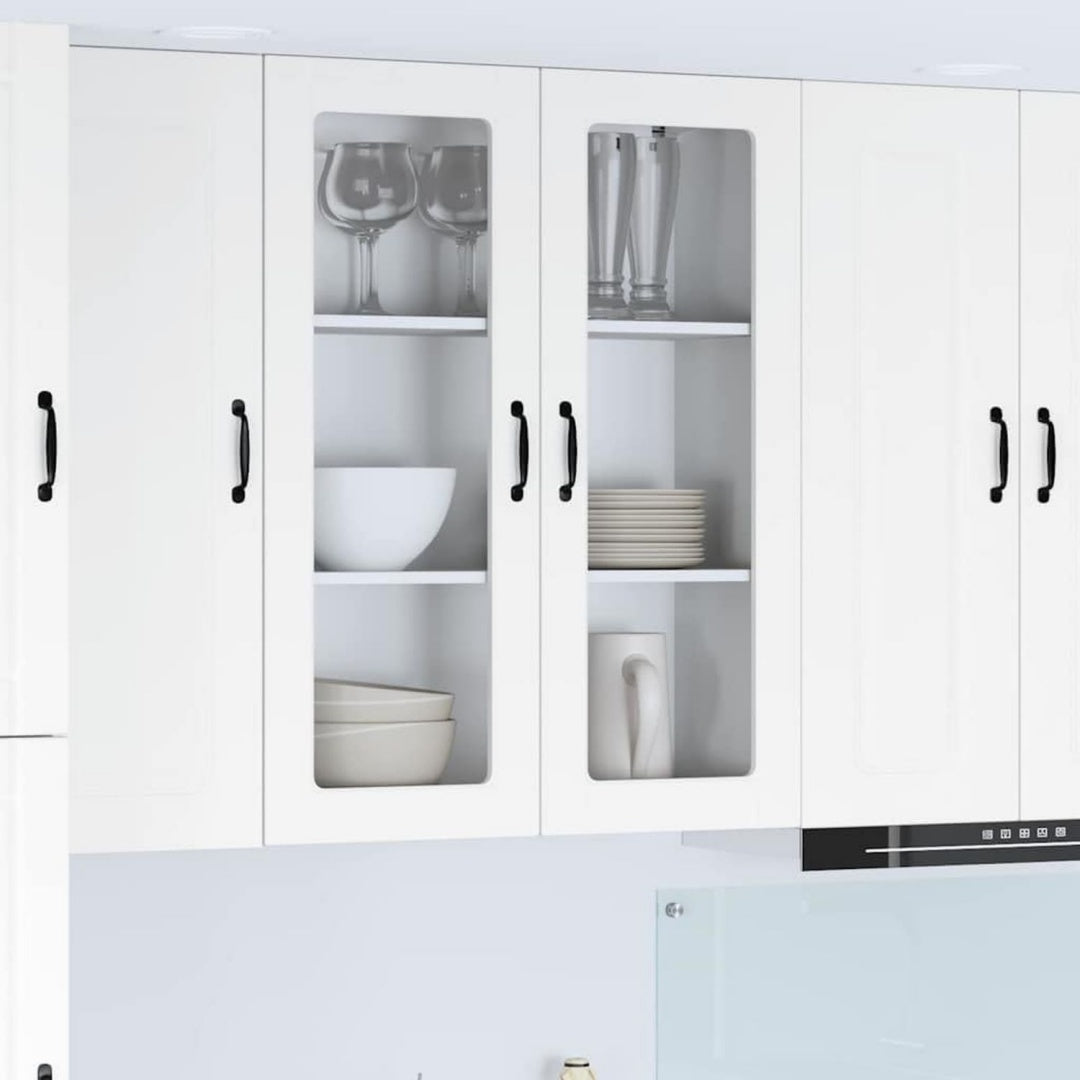 Hochschrank mit Stauraum mit Samtbezug eiche