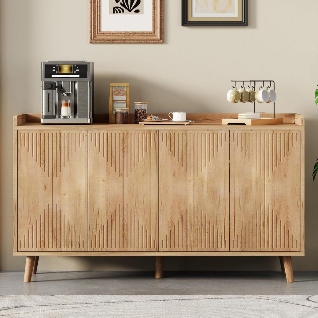 Wohnschrank mit Tueren verstellbar natur