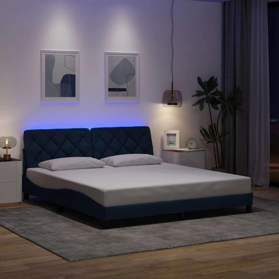 Schlafbett mit LED Beleuchtung mit USB Anschluss blau