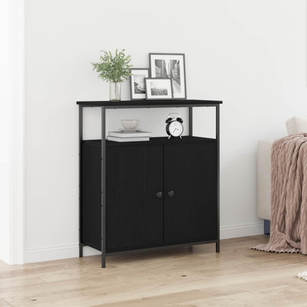 Wohnschrank mit Tueren klappbar schwarz