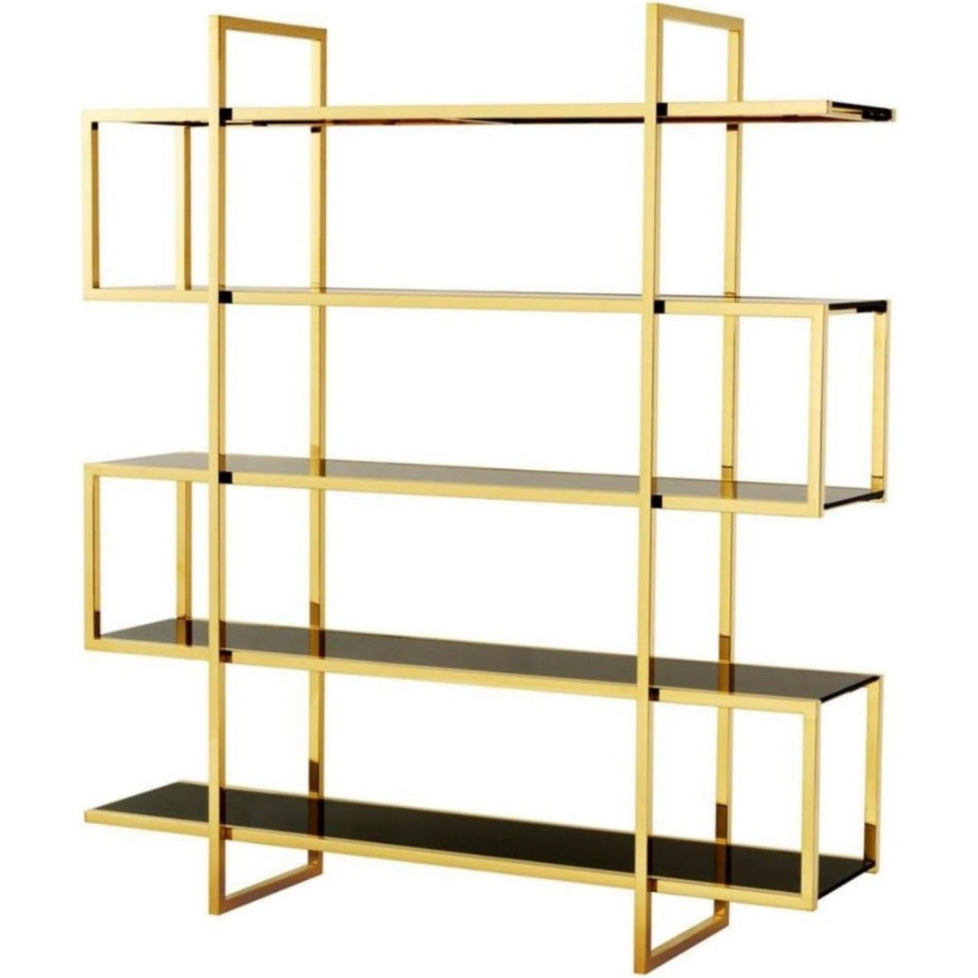 Stauraumschrank mit Ablagen mit Stahlgestell gold