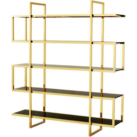 Stauraumschrank mit Ablagen mit Stahlgestell gold