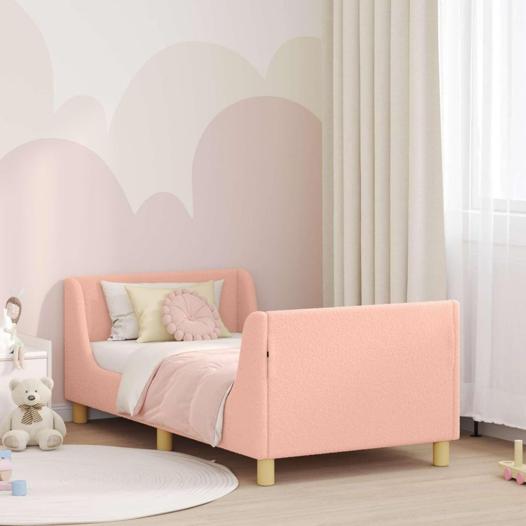 Bettgestell mit Tueren mit Stauraum rosa