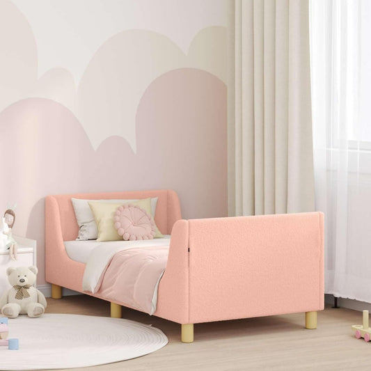 Bettgestell mit Tueren mit Stauraum rosa