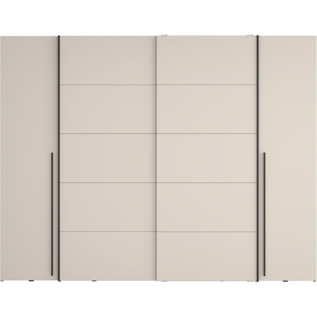 Hochschrank mit Tueren drehbar beige