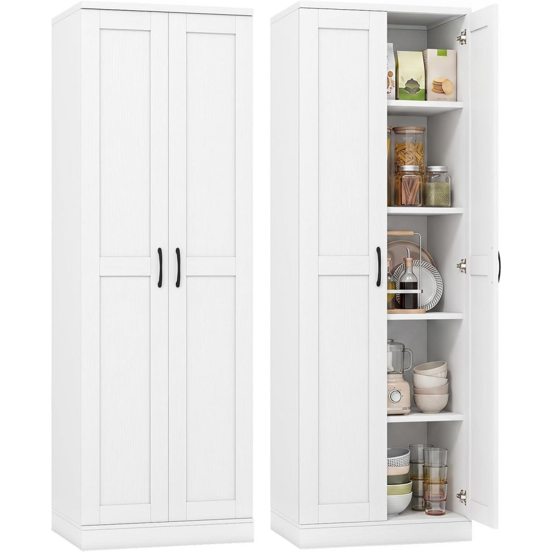 Hochschrank mit Tueren hoehenverstellbar schwarz