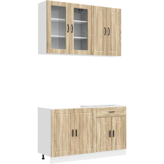 Aufbewahrungsmoebel Makastle Kuchenzeile Sonoma-Eiche, Holzwerkstoff, Wandschrank eiche