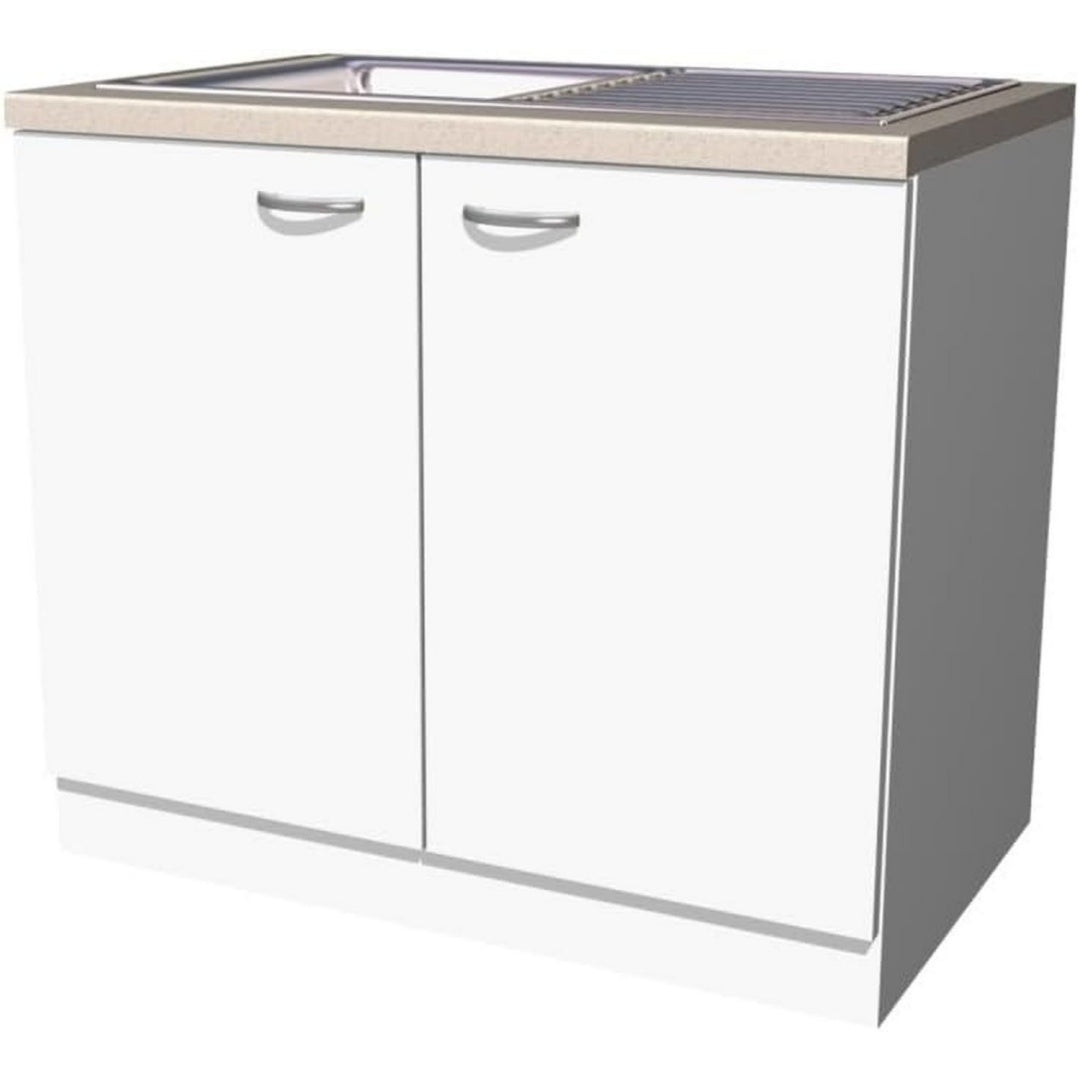 Hochschrank mit Stauraum mit Stahlgestell natur