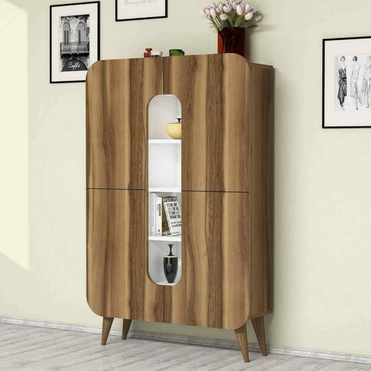 Sideboard mit Tueren mit Ablagen braun